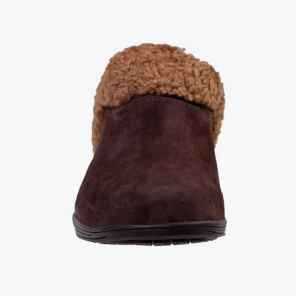 BNWT Revilalign Northridge Brown Suede Slippers Women’s 9.5 Faux Fur Cozy Clogs - Picture 4 of 16